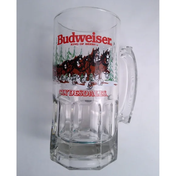 Vintage 1989 Budweiser Clydesdale Horses Glasses Set of 4 - Picture 2 of 7